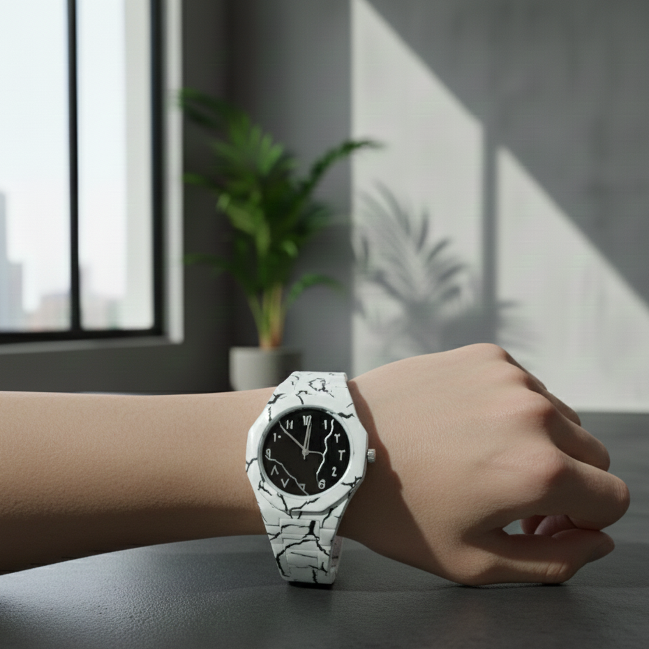 White, Black Aura Watch Durable Build