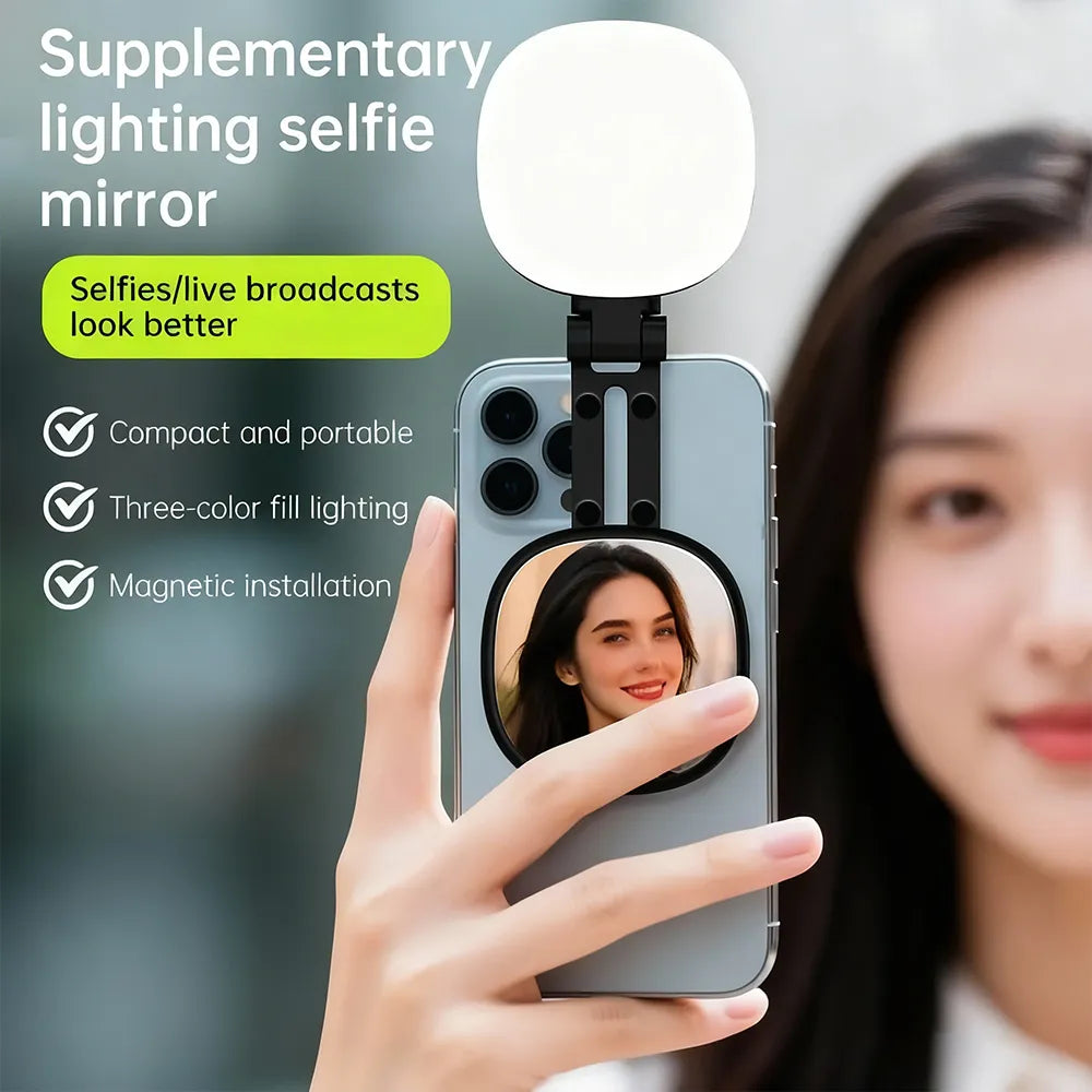 Magnetic Selfie Mirror Fill Light ✨